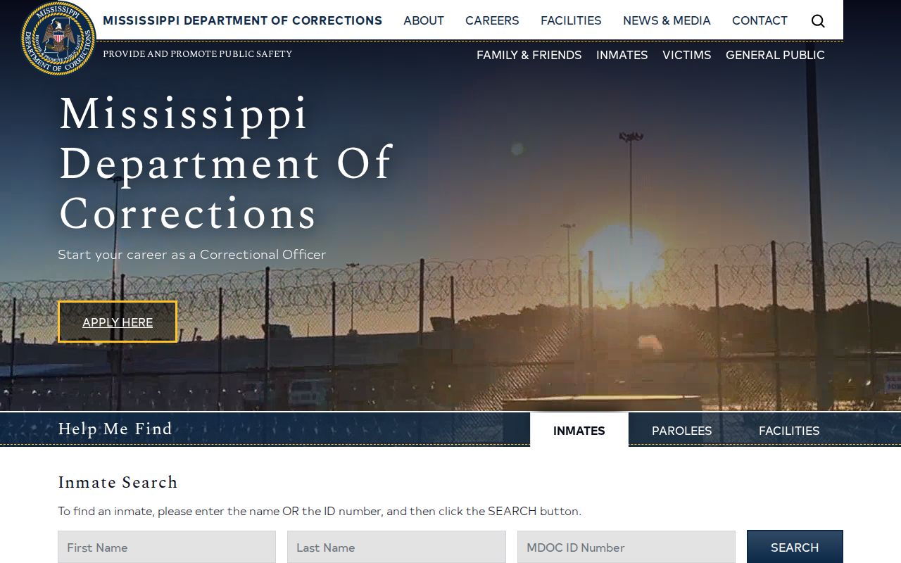 MDOC offender search used for Panola County tentative release date lookup